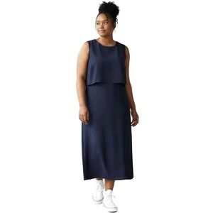 Spanx Ponte Fitted Midi Sleeveless Sheath Dress NWT Women’s 1X Classic Navy